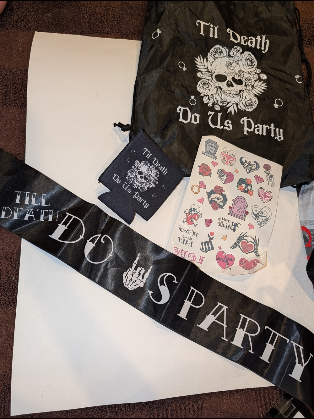 Till Death Do Us Party Black Bachelorette Sash & Accessories